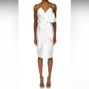 Badgley Mischka Strapless Bow Cocktail Dress